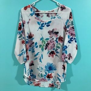 Floral chiffon blouse